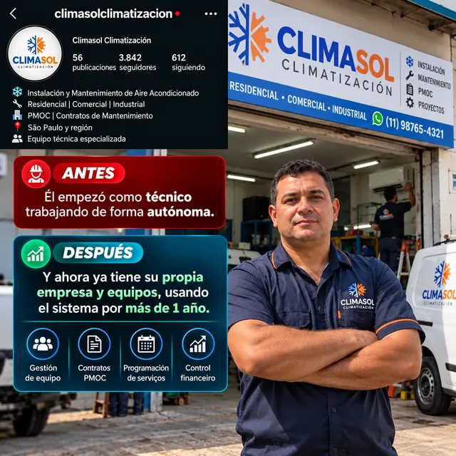 Climasol Climatización: empezó como técnico autónomo y hoy tiene su propia empresa y equipos, usando el sistema hace más de 1 año
